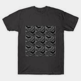 Flying Bats Vampire Dark Pattern T-Shirt